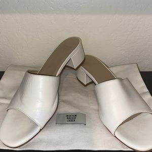 Maryam Nassir Zadeh White Leather Mules 36.5 36 1/2